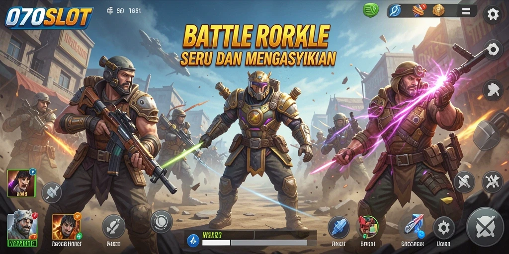 Tampilan gameplay seru dari 070SLOT saat pertempuran Battle Royale.