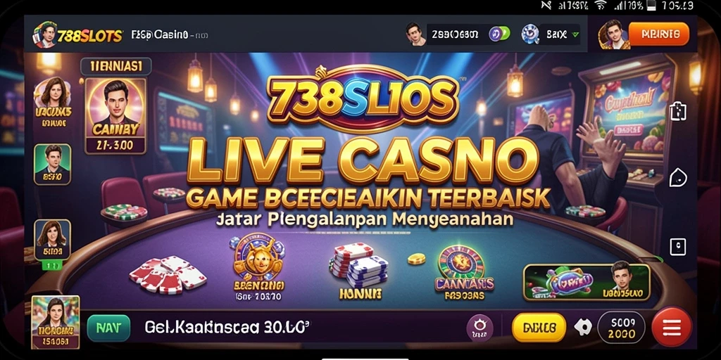Tampilan seru dari gameplay Live Casino di 738SLOTS.