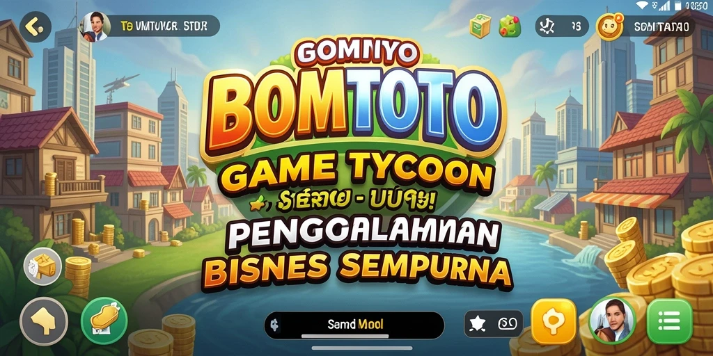 Screenshot gameplay BOMTOTO yang menunjukkan kegembiraan membangun bisnis.