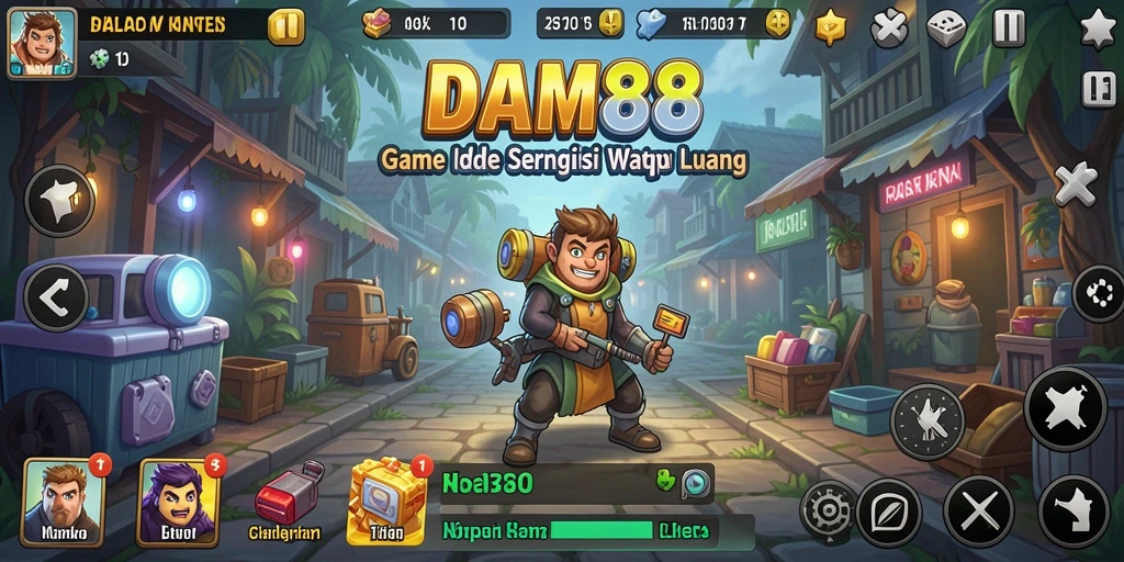 Screenshot DAM88 menampilkan gameplay Idle yang menenangkan.