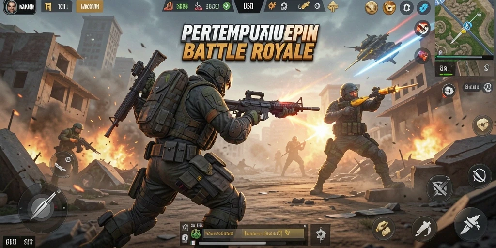 Tangkapan layar KAKWIN menampilkan pertarungan seru di medan perang.