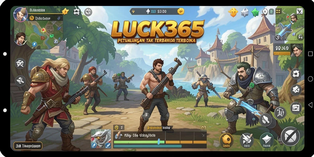 Screenshot utama LUCK365 menampilkan aksi seru di dunia terbuka.
