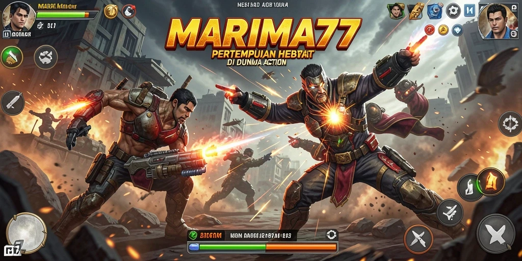 Gameplay Action yang mendebarkan dengan pertempuran epik.
