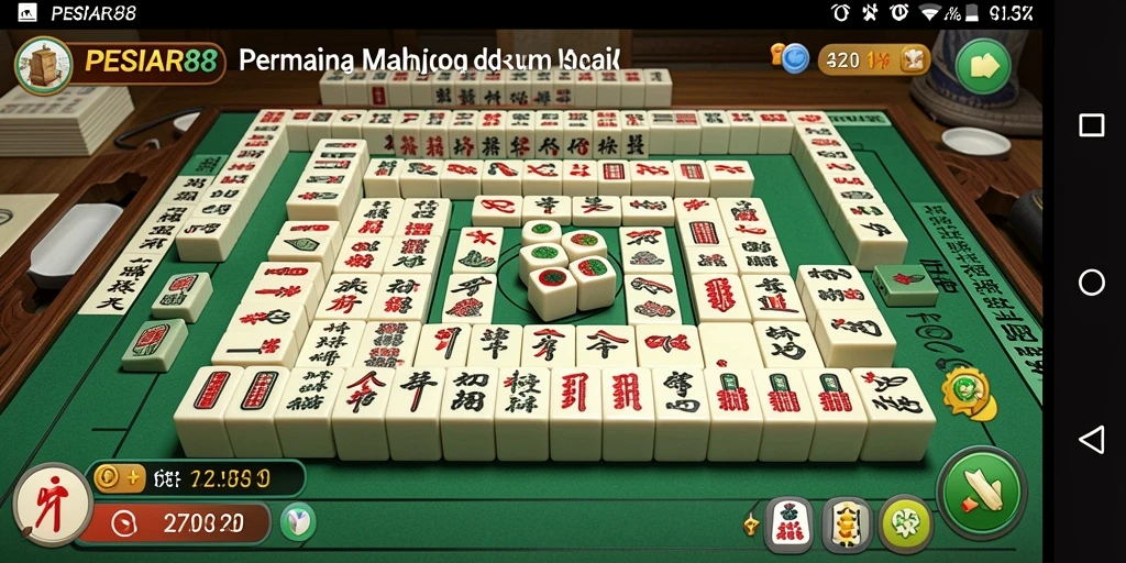 Screenshot gameplay PESIAR88 yang menunjukkan momen seru dalam permainan Mahjong.